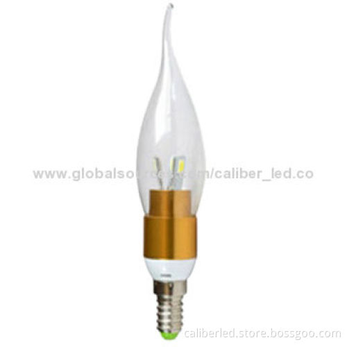5W LED Candle Bulb with 90-265V AC Input Voltage, 3-year Warranty